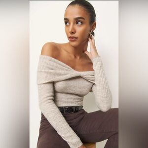 Reformation Florie Twist-Front Sweater